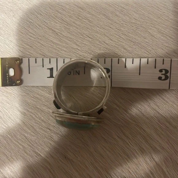 Vintage Native American Southwestern turquoise silver large ring - Picture 14 of 16